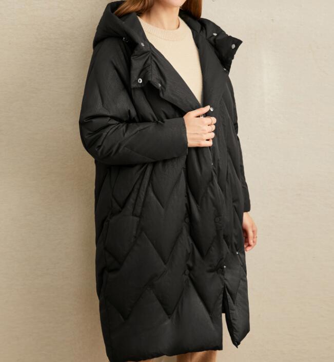 Cocoon Damen Daunenjacke für den Winter, lockere Übergröße, Seitentaschen, Damen-Daunenmäntel