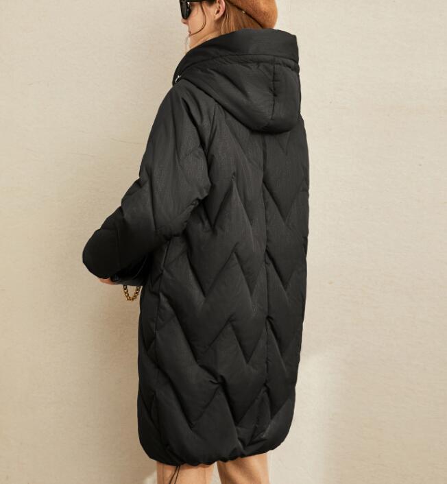 Cocoon Damen Daunenjacke für den Winter, lockere Übergröße, Seitentaschen, Damen-Daunenmäntel