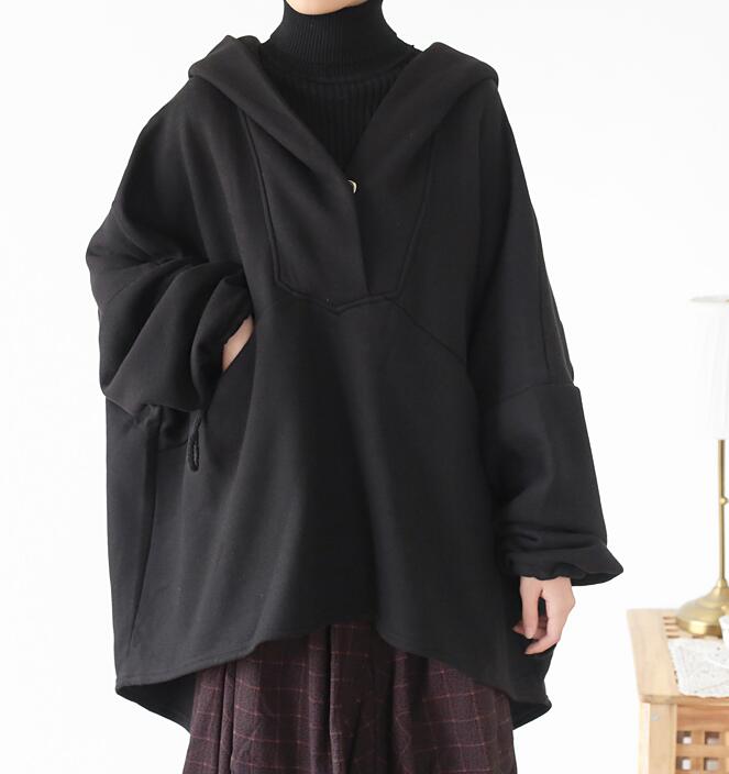 Cloak Casual Coat Loose Hooded  Plus Size Coat Jackets