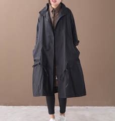 Cotton Loose Casual Coat A line Parka Plus Size Coat Jacket