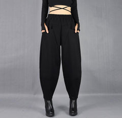 Casual Women Cotton Harem Pants Wide Leg Pants