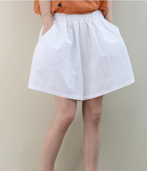 Cotton Linen Summer Women Shorts