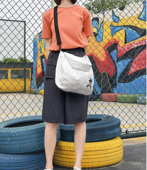 Women Backpack cotton Linen bag  shoulder strap single shoulder bag