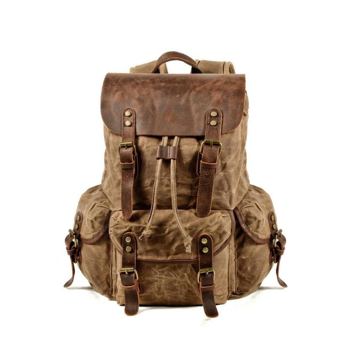 Mochila de lona para hombre, bolso de viaje, bolso de hombro, mochila vintage, mochila informal duradera, bolso de cuero grande para regalo