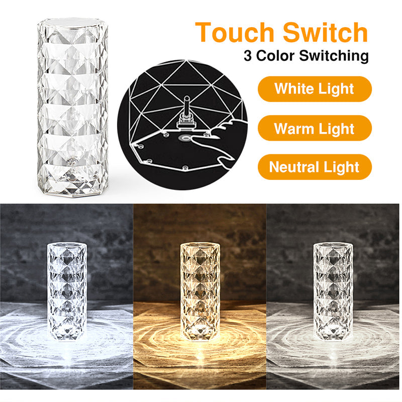 【LAST DAY SALE】Touch Control Rose Crystal Lamp