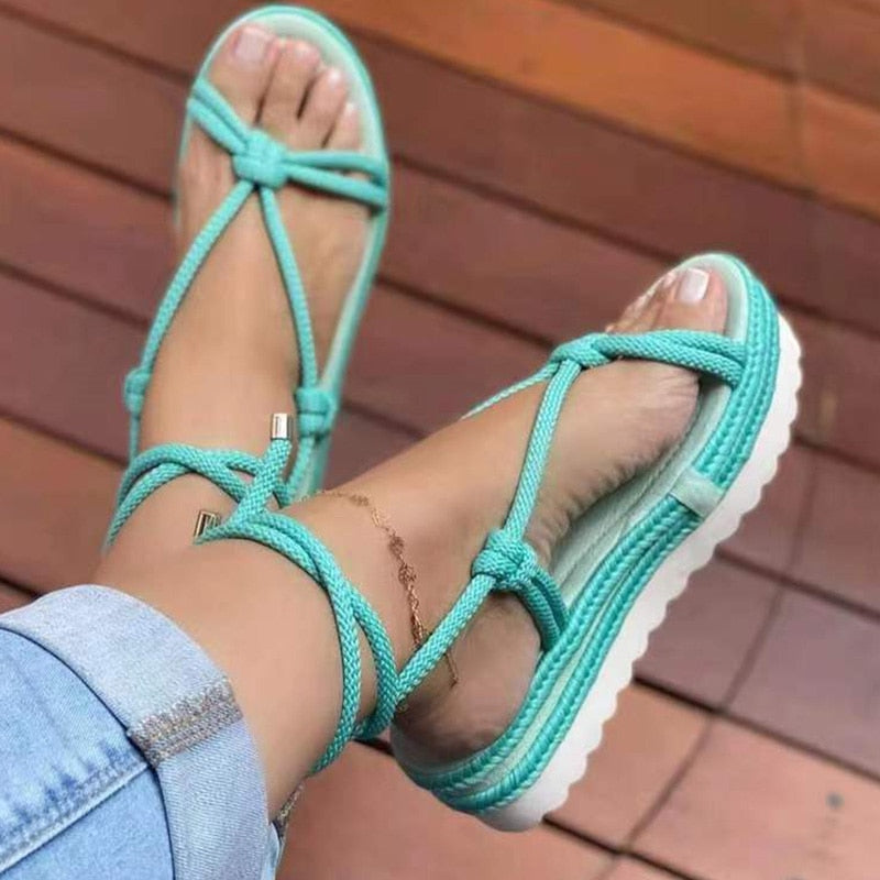 Sandalias de Mujer Wenkouban, Sandalias de verano de estilo bohemio, zapatos de playa ligeros, Sandalias de tacón para Mujer, zapatos de plataforma, Sandalias de cuña