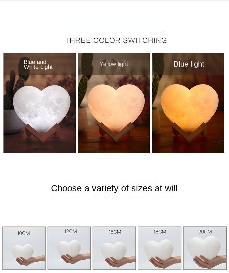 Cute Heart Shape Night Lamp Gift