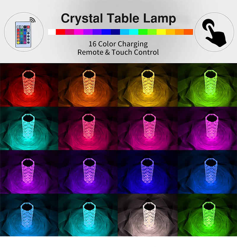 【LAST DAY SALE】Touch Control Rose Crystal Lamp