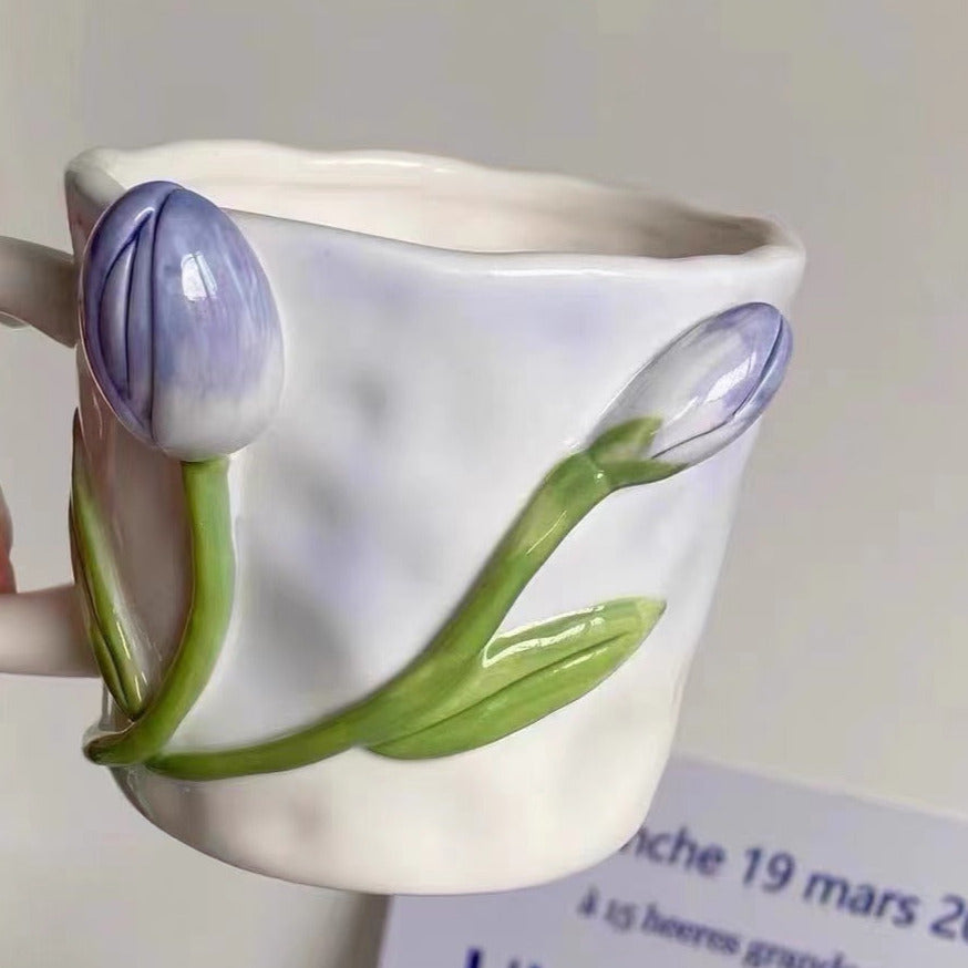 Tasses en céramique florales mignonnes