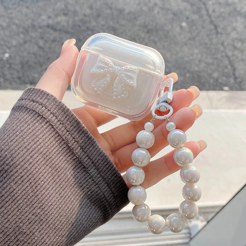 Coquette Pearly AirPods Case With Chain