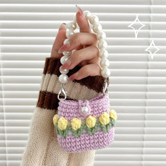 Cute Crochet Tulip Flower Airpods Case