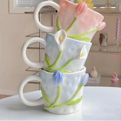 Cute Floral Ceramic Mugs