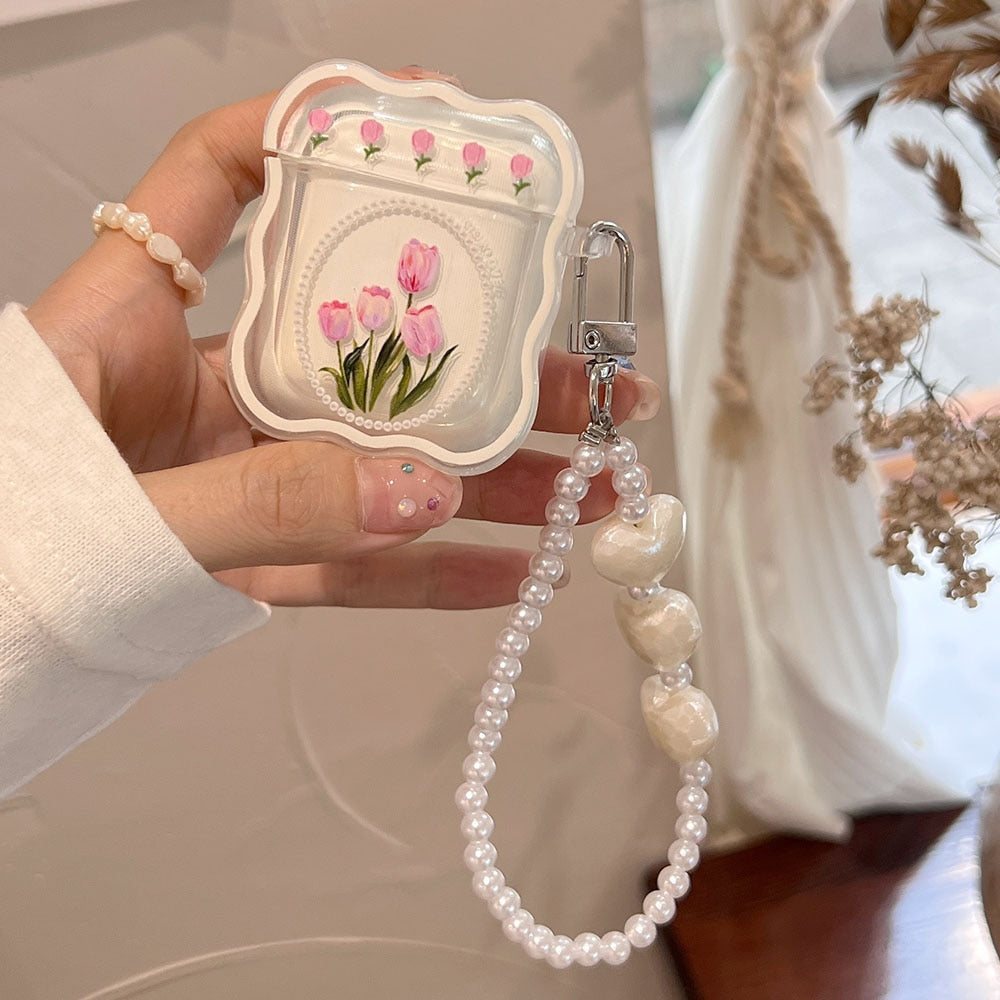 Ästhetische Tulpenblume Airpods Hülle