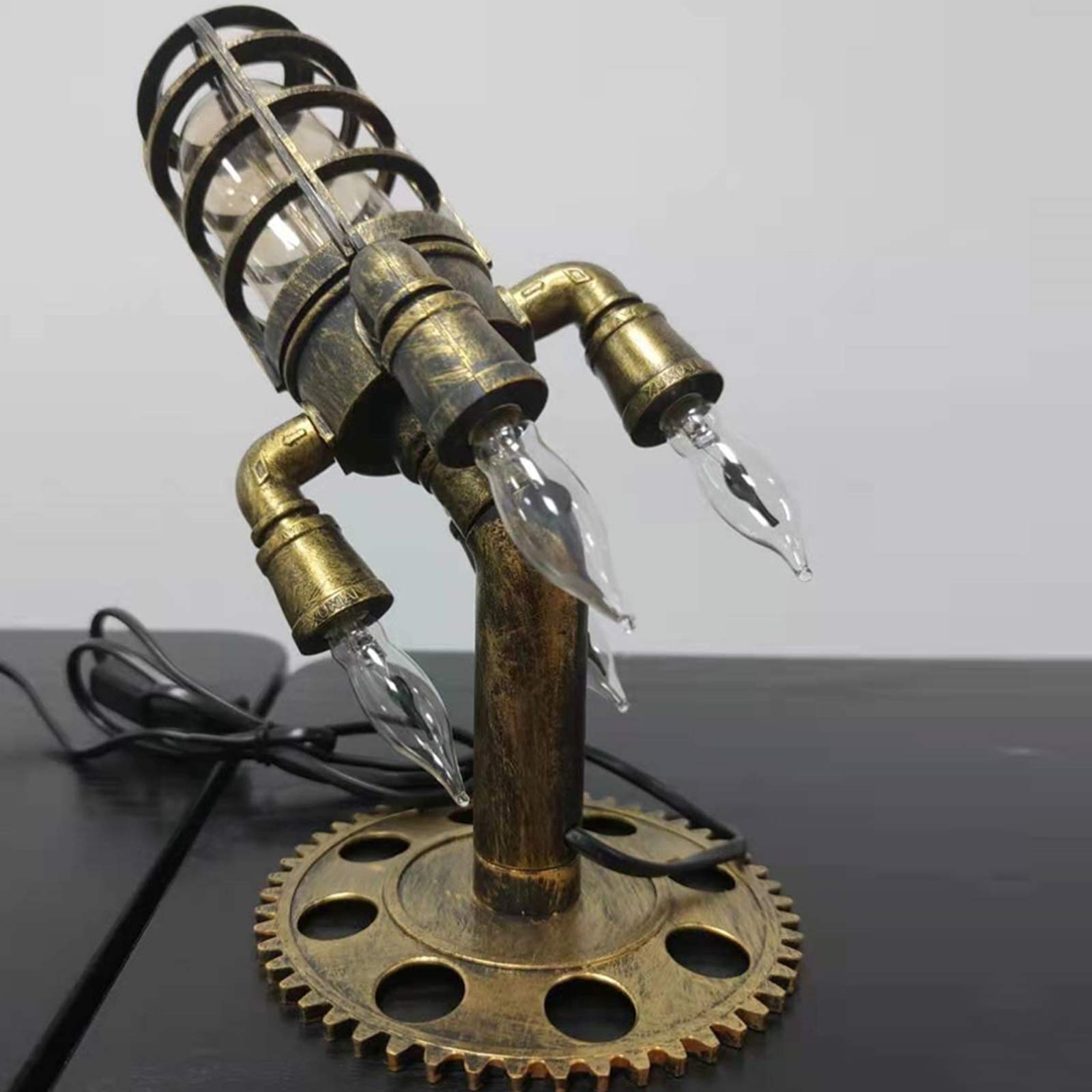 ArtZ® Steampunk-Raketen-Tischlampe