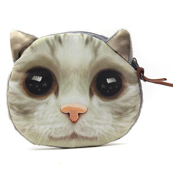 Lovely Dog Cat Face Coin Zipper Coin Pocket Mini Wallet