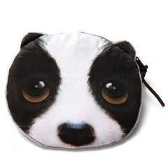 Lovely Dog Cat Face Coin Zipper Coin Pocket Mini Wallet