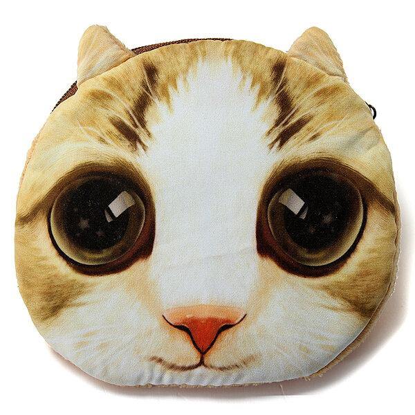 Lovely Dog Cat Face Coin Zipper Coin Pocket Mini Wallet