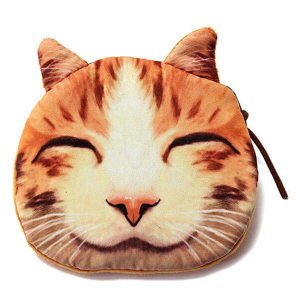 Lovely Dog Cat Face Coin Zipper Coin Pocket Mini Wallet