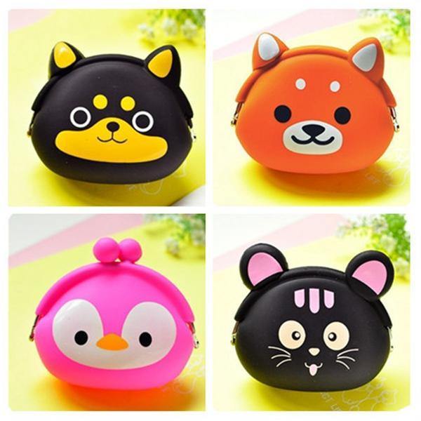 Women Silicone Jelly Coin Purse Cartoon Lovely Animal Bag