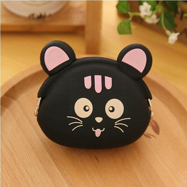 Women Silicone Jelly Coin Purse Cartoon Lovely Animal Bag