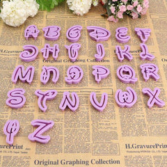 26PCS Plastic Alphabet Cookie Cutter Letter Biscuit Fondant Mold Cake Decorating Tool