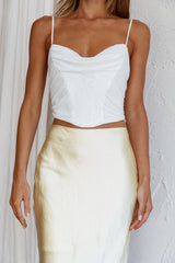 One More Time Cowl Crop Top Ivory