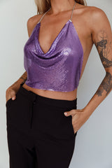 Moonshine Chain Mail Mesh Top Lavender