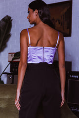 Lila Cowl Neck Corset Top Lilac