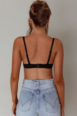 Showgirl Diamante Bra Crop Top Black