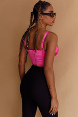 Oceane Bustier Crop Top Fuchsia