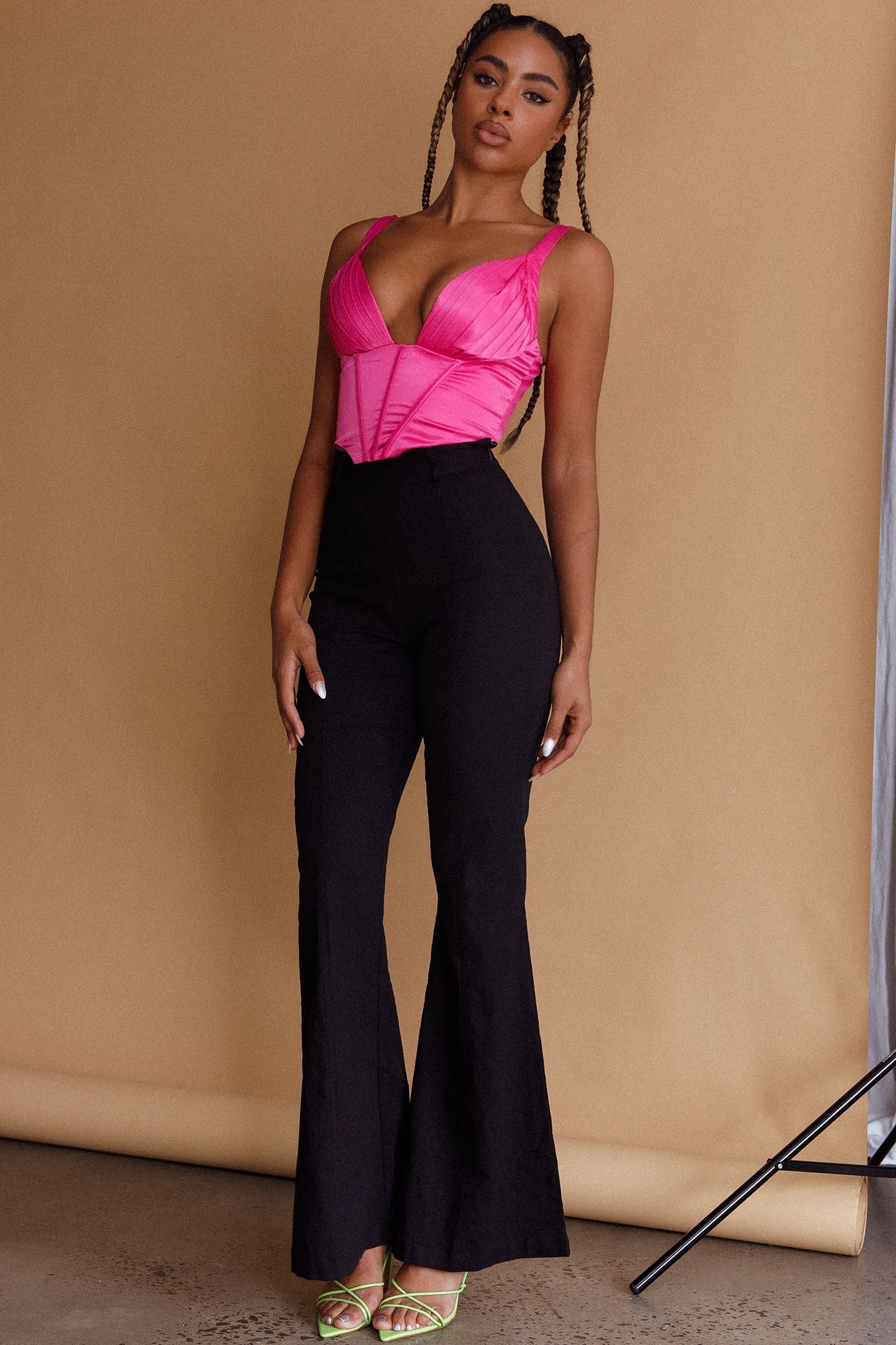 Oceane Bustier Crop Top Fuchsia