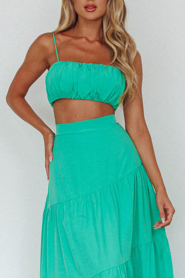 Bondi Gathered Crop Top Apple