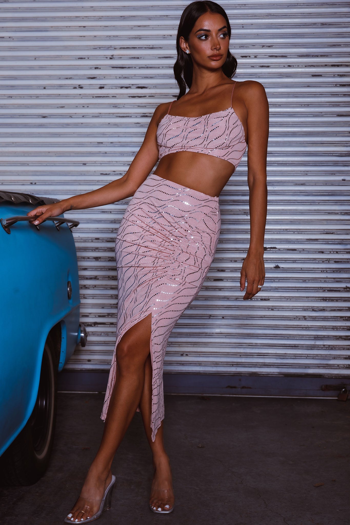 Maree Pleated Bust Crop Top Blush