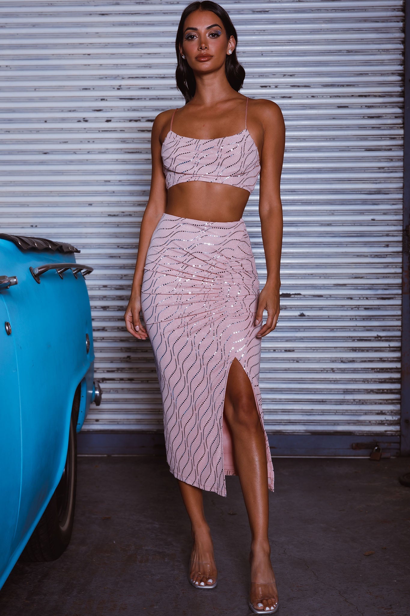 Maree Pleated Bust Crop Top Blush