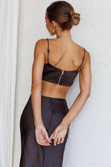 The Moment Cami Strap Crop Top Black