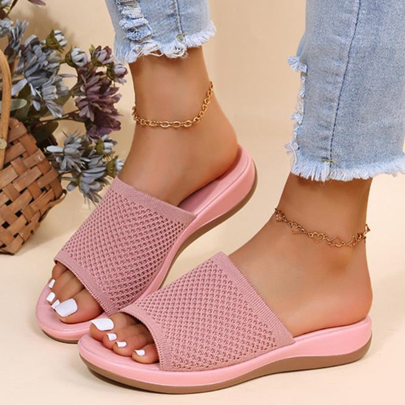 Wenkouban, sandalias para mujer, novedad de 2022, sandalias de verano, zapatos para mujer, sandalias de tacón, zapatillas de malla transpirable, cuñas, chanclas de verano para mujer