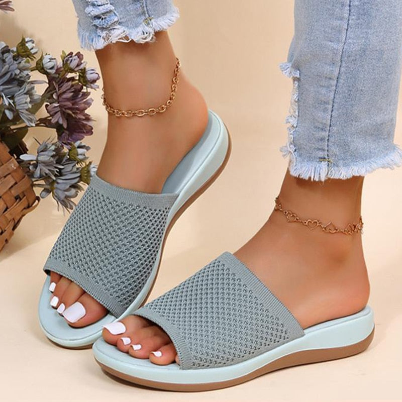 Wenkouban, sandalias para mujer, novedad de 2022, sandalias de verano, zapatos para mujer, sandalias de tacón, zapatillas de malla transpirable, cuñas, chanclas de verano para mujer