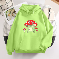 Niedlicher Booyo-Pilz-Frosch-Kapuzenpullover für Damen für Teenager-Mädchen