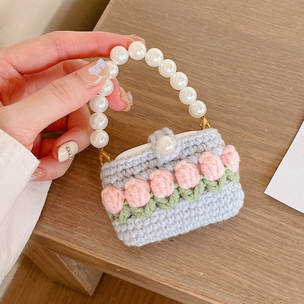 Cute Crochet Tulip Flower Airpods Case