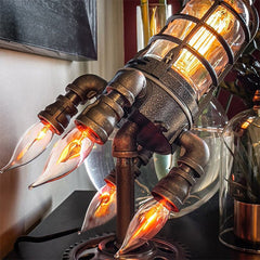 ArtZ® Steampunk-Raketen-Tischlampe