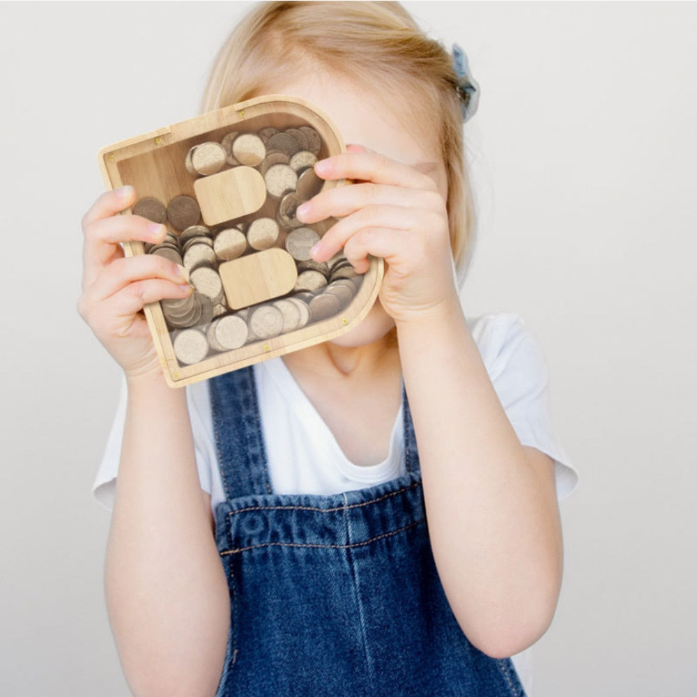 🔥 Last Day Promotion - Wooden Letter Piggy Bank - Gift For Kids