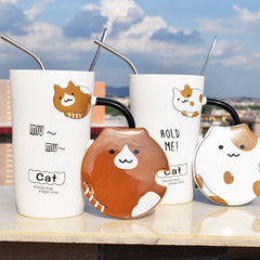 Tasses en céramique de chat mignon