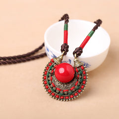 Ancient Original Jewelry Collar Necklace Ethnic Style Short Neck Decoration Female Red Pendant Retro Accessories