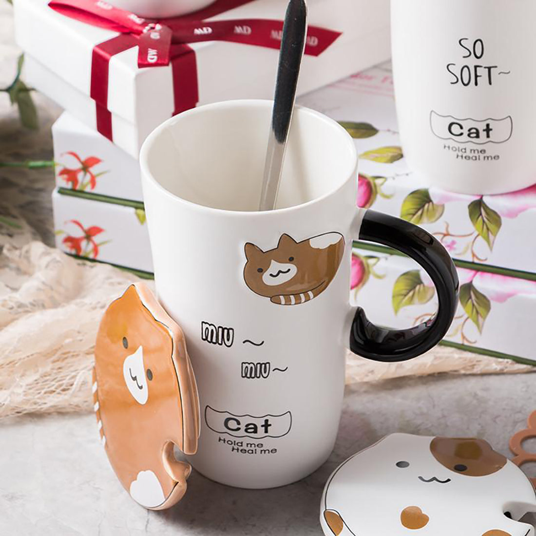 Cute Cat Ceramic Cups