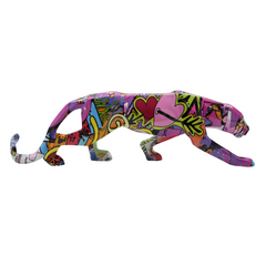 ArtZ® Graffiti bemalte Panther-Skulptur