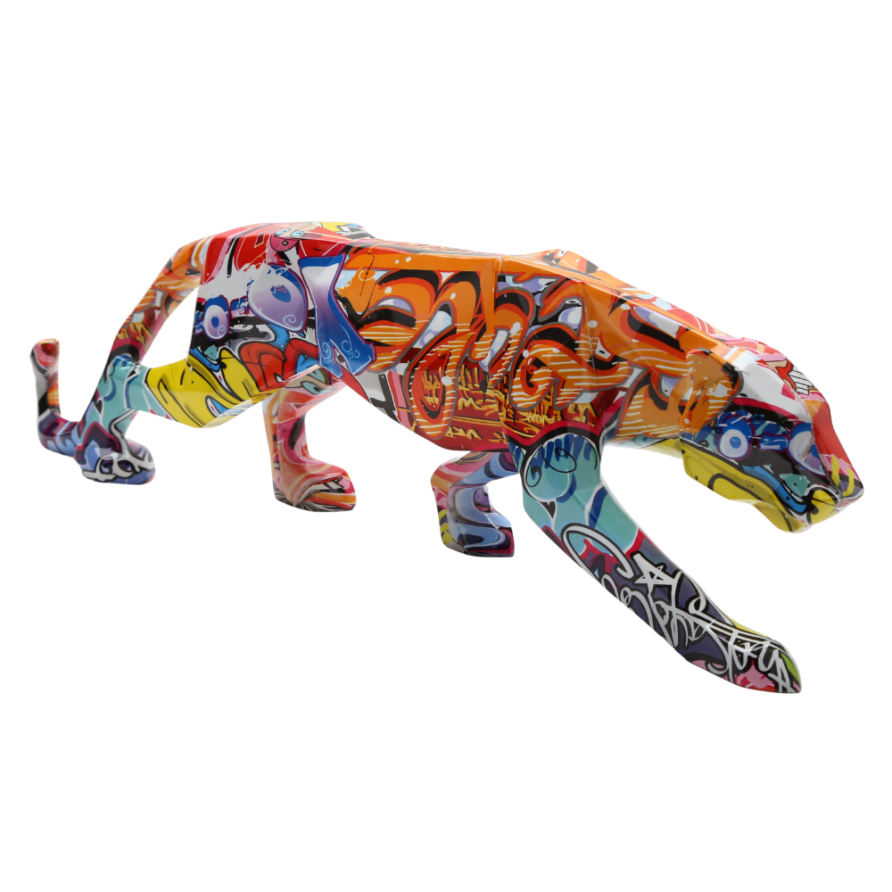 ArtZ® Graffiti bemalte Panther-Skulptur