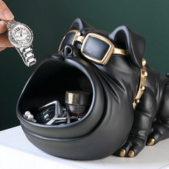 ArtZ® Bulldog-Skulptur-Aufbewahrungsbehälter