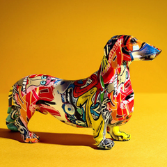 ArtZ® Dachshund Nordic Painted Statue