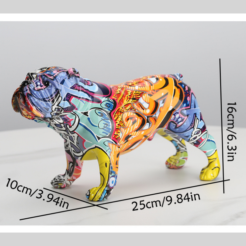 ArtZ®  English Bulldog Graffiti Painted Statue