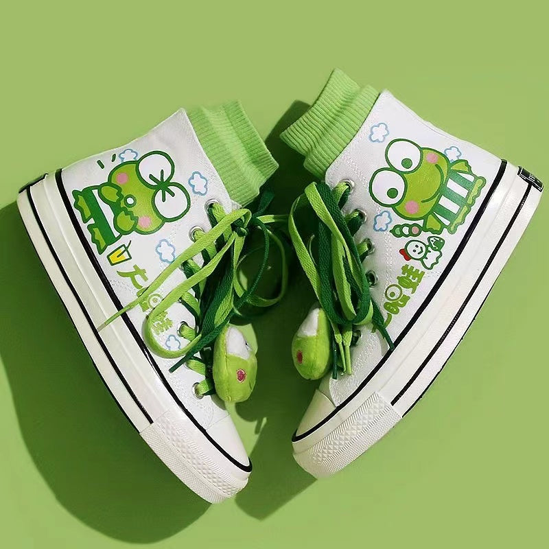 Cute Kawaii Frog High Top Canvas